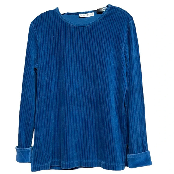 DRAPR'S & DAMON'S Blue Long Sleeve Women's Top Size Small - Picture 1 of 3